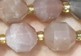 CMS2068 15 inches 9*10mm faceted rainbow moonstone beads wholesale