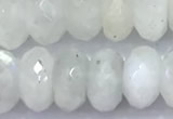 CMS2098 15 inches 6*9mm faceted rondelle white moonstone beads