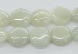 CMS210 15.5 inches 14mm flat round moonstone gemstone beads wholesale