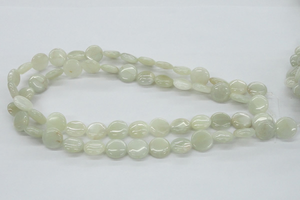 CMS210 15.5 inches 14mm flat round moonstone gemstone beads wholesale