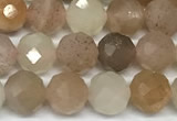 CMS2123 15 inches 6mm faceted rondelle moonstone beads