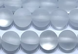 CMS2173 15 inches 6mm, 8mm, 10mm & 12mm round matte synthetic moonstone beads