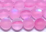 CMS2175 15 inches 6mm, 8mm, 10mm & 12mm round matte synthetic moonstone beads