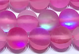 CMS2177 15 inches 6mm, 8mm, 10mm & 12mm round matte synthetic moonstone beads