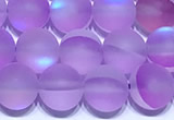 CMS2181 15 inches 6mm, 8mm, 10mm & 12mm round matte synthetic moonstone beads