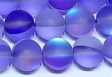 CMS2185 15 inches 6mm, 8mm, 10mm & 12mm round matte synthetic moonstone beads