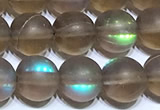 CMS2192 15 inches 6mm, 8mm, 10mm & 12mm round matte synthetic moonstone beads