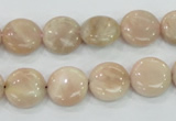 CMS22 15.5 inches 12mm flat round moonstone gemstone beads wholesale