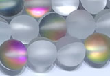 CMS2206 15 inches 6mm, 8mm, 10mm & 12mm round matte synthetic moonstone beads