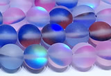 CMS2214 15 inches  8mm round matte synthetic moonstone beads