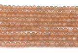 CMS2251 15 inches 6mm round orange moonstone beads wholesale