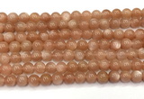 CMS2252 15 inches 8mm round orange moonstone beads wholesale