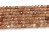 CMS2258 15 inches 6mm faceted round orange moonstone beads