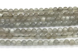 CMS2294 15 inches 6mm round grey moonstone beads wholesale