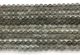 CMS2300 15 inches 4mm round black moonstone beads wholesale