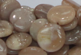 CMS24 15.5 inches 18mm flat round moonstone gemstone beads wholesale