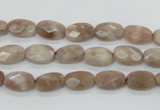 CMS33 15.5 inches 8*10mm faceted oval moonstone gemstone beads