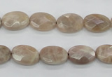 CMS34 15.5 inches 10*14mm faceted oval moonstone gemstone beads