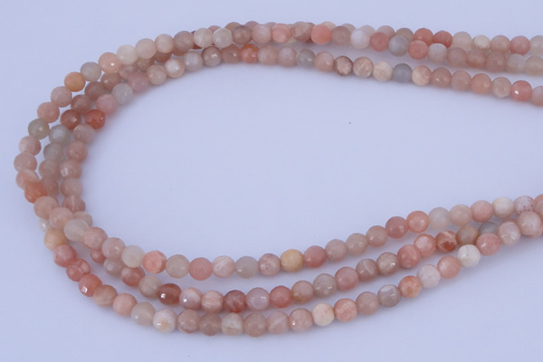 CMS352 15.5 inches 12mm faceted round natural pink moonstone beads