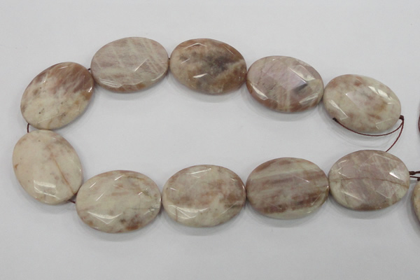 CMS39 15.5 inches 30*40mm faceted oval moonstone gemstone beads