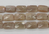 CMS40 15.5 inches 8*12mm faceted rectangle moonstone gemstone beads