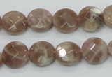 CMS45 15.5 inches 12mm faceted coin moonstone gemstone beads