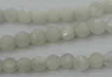 CMS451 15.5 inches 4mm faceted round white moonstone gemstone beads