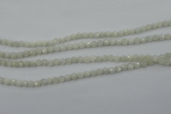 CMS451 15.5 inches 4mm faceted round white moonstone gemstone beads