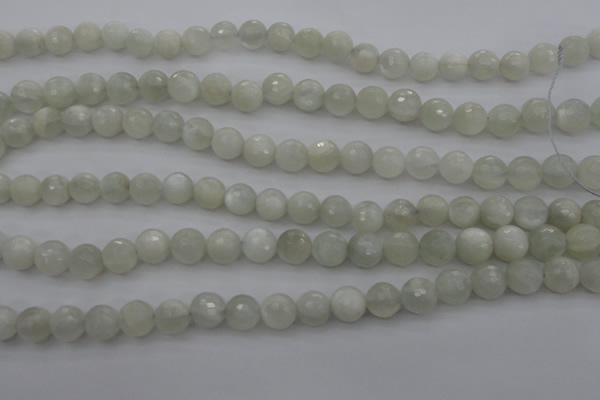 CMS453 15.5 inches 8mm faceted round white moonstone gemstone beads