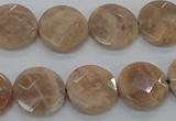 CMS47 15.5 inches 16mm faceted coin moonstone gemstone beads