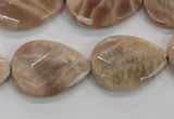 CMS55 15.5 inches 18*25mm faceted flat teardrop moonstone beads