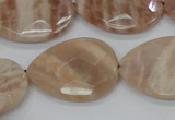 CMS56 15.5 inches 22*30mm faceted flat teardrop moonstone beads