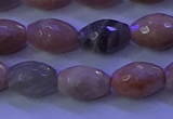 CMS582 15.5 inches 8*11mm faceted rice moonstone gemstone beads