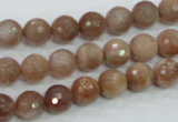 CMS59 15.5 inches 8mm faceted round moonstone gemstone beads