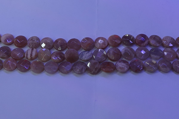 CMS590 15.5 inches 12mm faceted coin moonstone gemstone beads