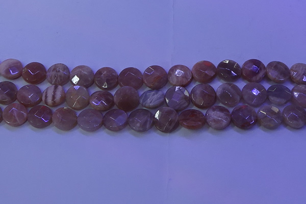 CMS591 15.5 inches 15mm faceted coin moonstone gemstone beads