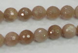 CMS60 15.5 inches 10mm faceted round moonstone gemstone beads