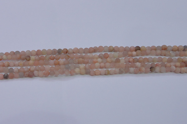 CMS600 15.5 inches 4mm round matte natural moonstone beads