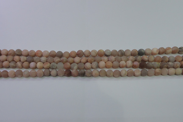 CMS601 15.5 inches 6mm round matte natural moonstone beads