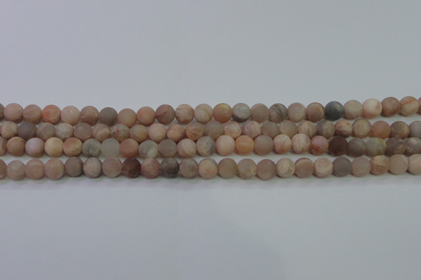 CMS602 15.5 inches 8mm round matte natural moonstone beads