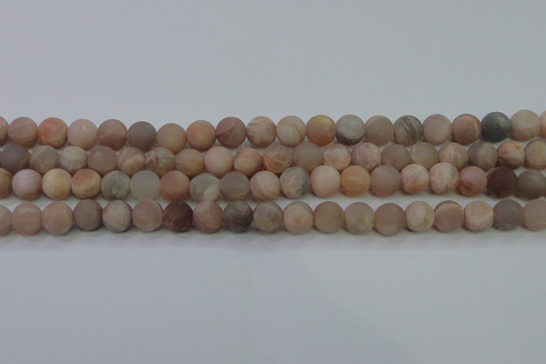 CMS604 15.5 inches 12mm round matte natural moonstone beads