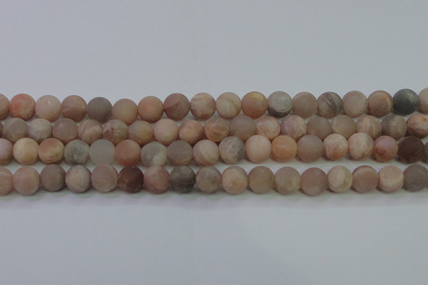 CMS605 15.5 inches 14mm round matte natural moonstone beads