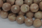 CMS61 15.5 inches 12mm faceted round moonstone gemstone beads