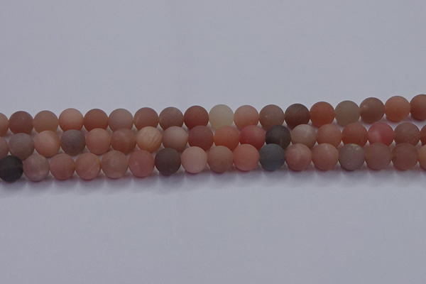 CMS613 15.5 inches 10mm round matte moonstone beads wholesale