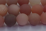 CMS614 15.5 inches 12mm round matte moonstone beads wholesale