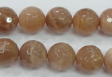 CMS62 15.5 inches 14mm faceted round moonstone gemstone beads