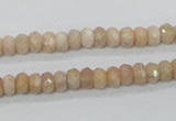 CMS66 15.5 inches 4*6mm faceted rondelle moonstone gemstone beads