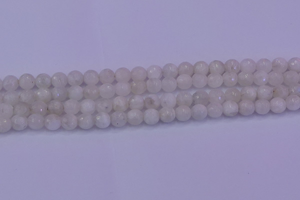 CMS662 15.5 inches 8mm faceted round white moonstone beads