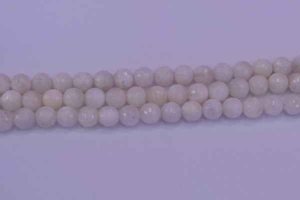 CMS663 15.5 inches 10mm faceted round white moonstone beads