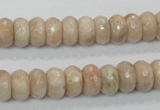 CMS67 15.5 inches 5*10mm faceted rondelle moonstone gemstone beads